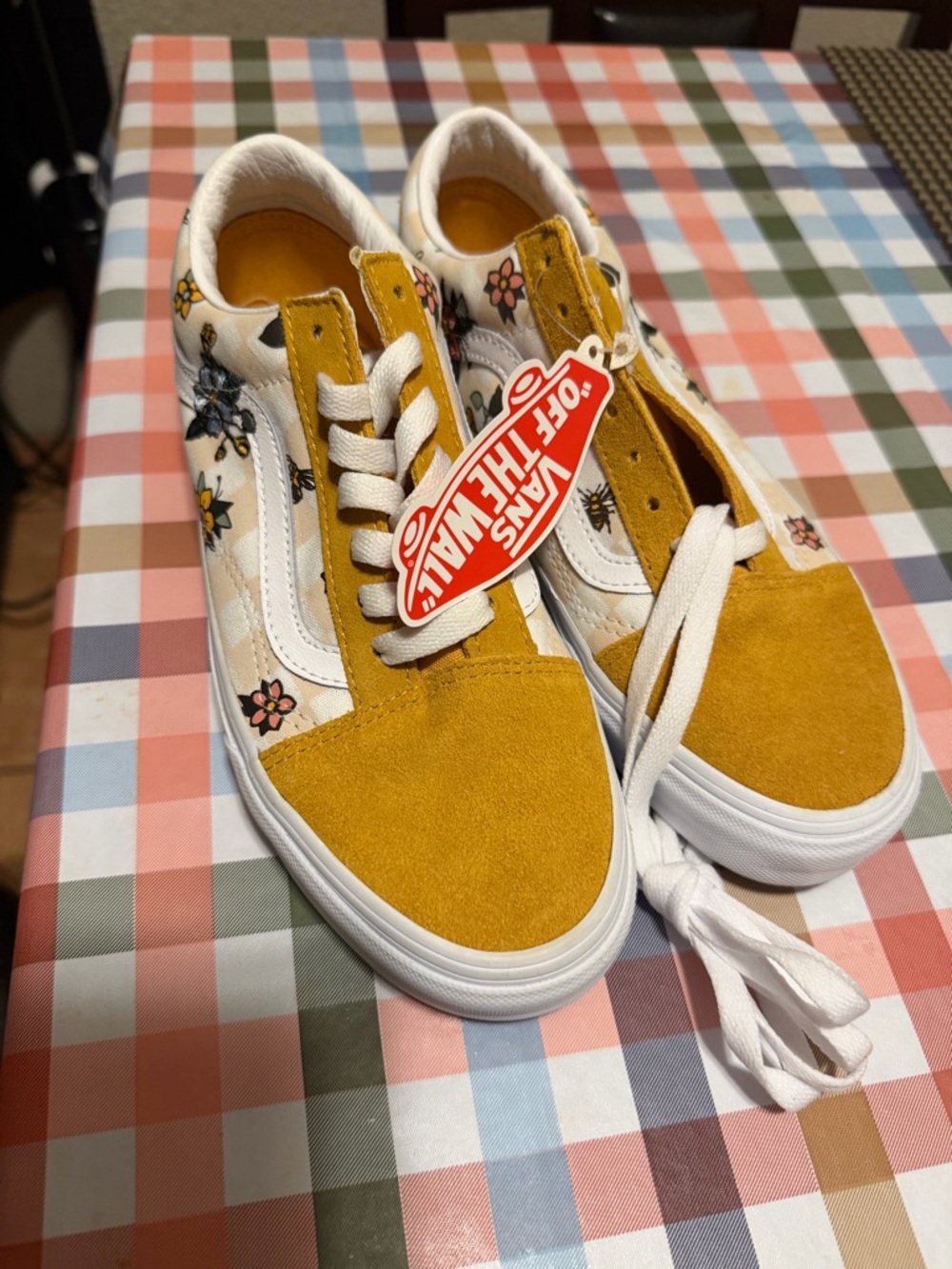 Vans Floral Old Skool Sneakers - Mustard & White